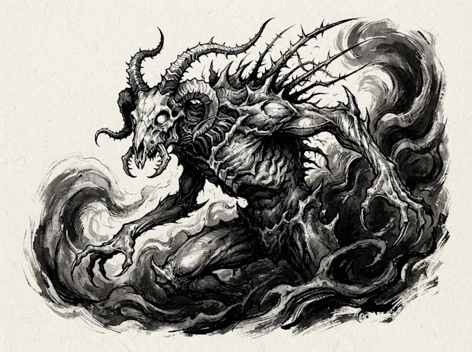 draw horror and dark fantasy illustrations