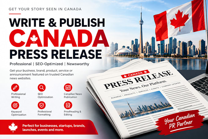 write and publish canadian press release on top canada 250 premium new website
