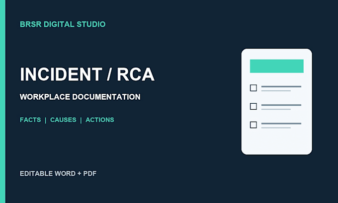 prepare a workplace incident report and root cause analysis
