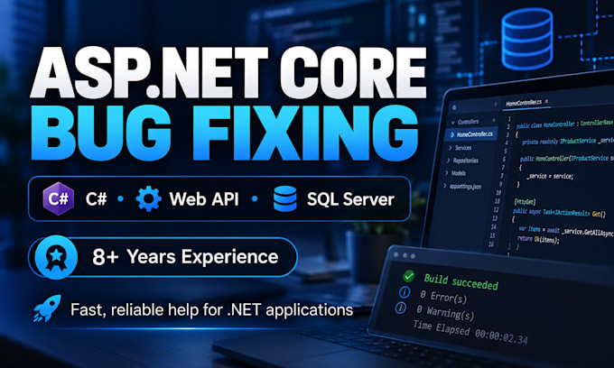 fix asp dot net core c sharp web API and sql server bugs