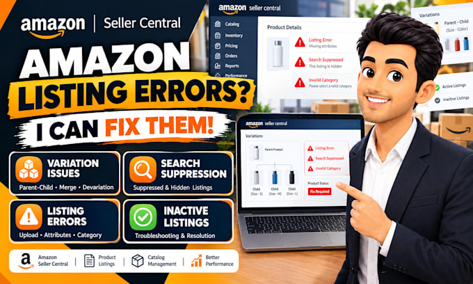fix and solve your amazon listing and variation issue