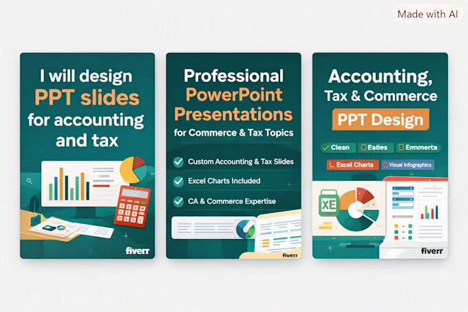 create professional ppts on commerce and tax topics