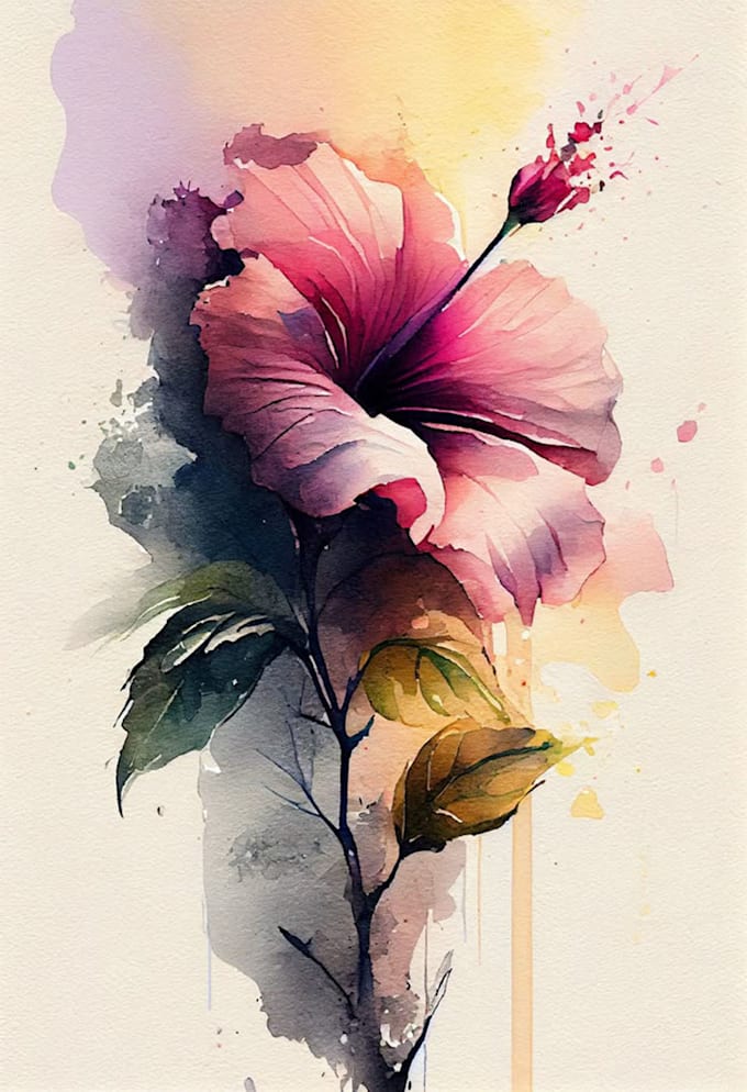 paint watercolor flowers and botanical