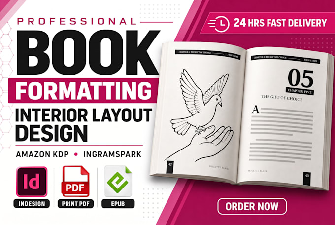 do kdp book formatting and interior design for ingramspark
