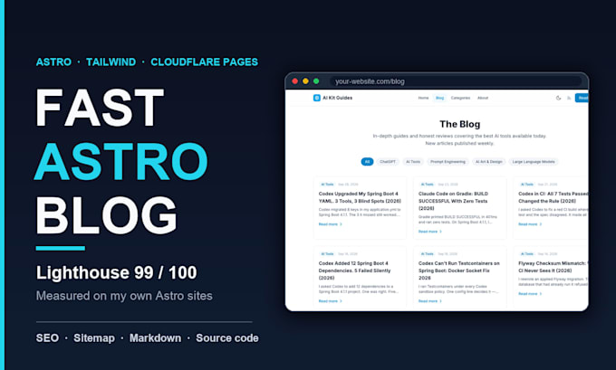 build a fast astro blog or content website with SEO