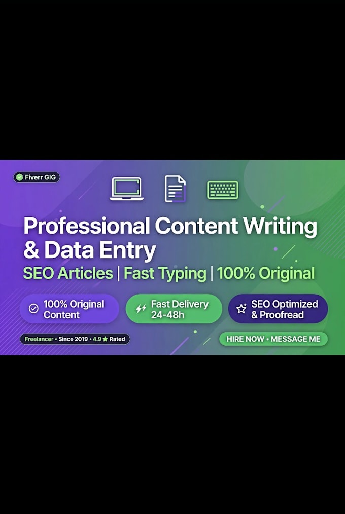do accurate data typing, data entry and content writing