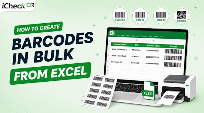 create barcode and qr code labels from excel for printing