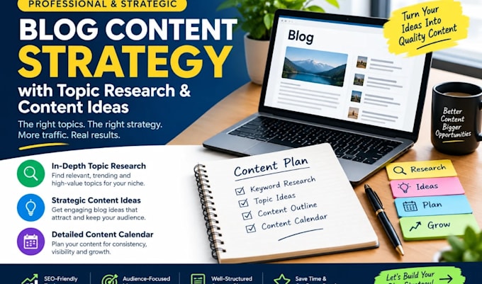 create a blog content strategy with topic research and content ideas