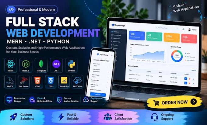 develop mern dot net and python web applications