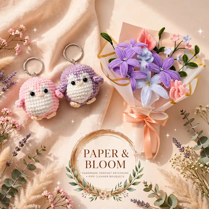 give handmade bouquet gift box and keychain ideas