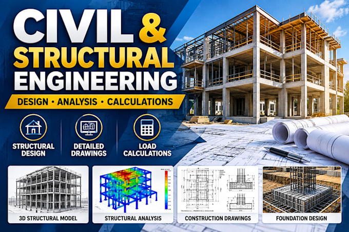 do civil and structural engineering design, calculation and drawing