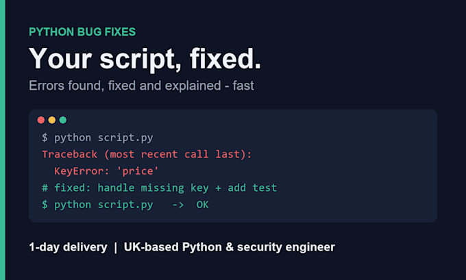 fix or debug your python script fast