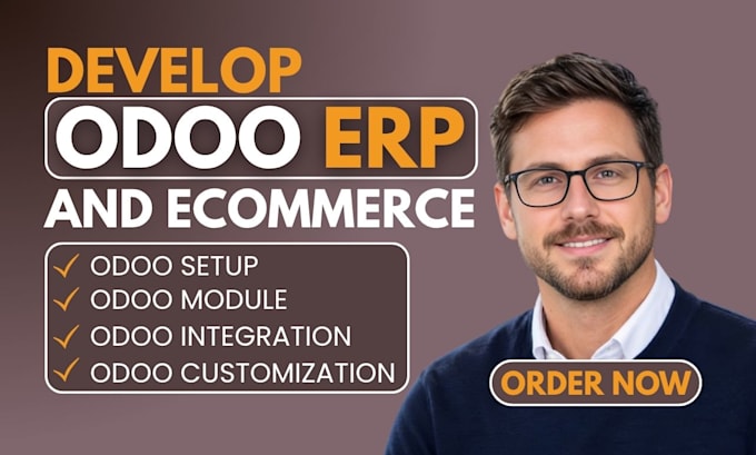 develop and customize odoo erp CRM, ecommerce, website and custom modules