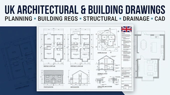 create full planning building regs elevations drainage and structural drawings