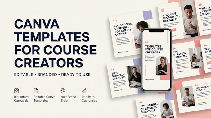 design canva templates and instagram carousels for course creators