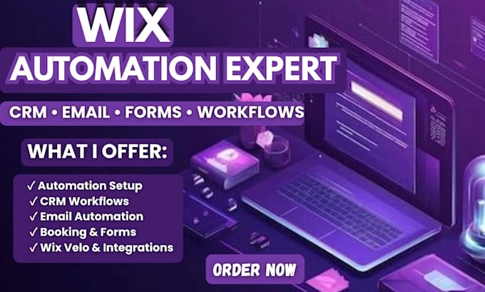set up wix automation CRM workflows email forms and booking