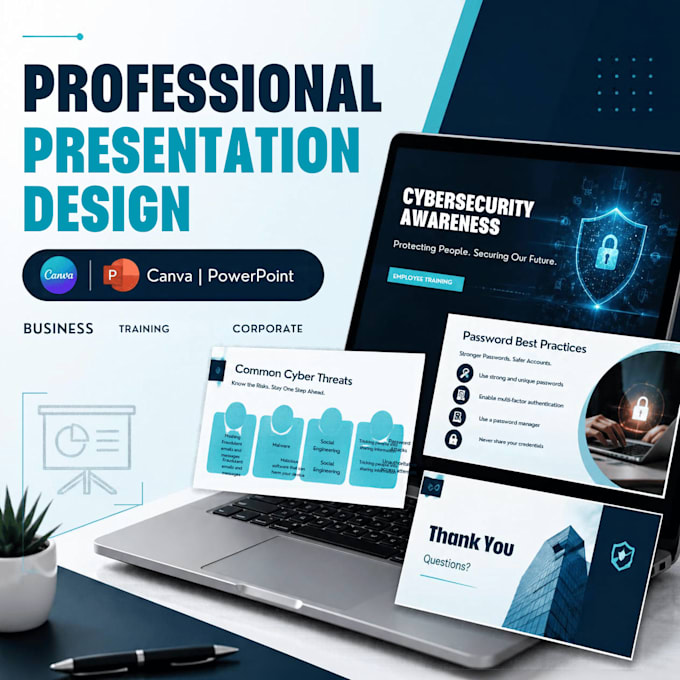 design professional canva presentations and training decks