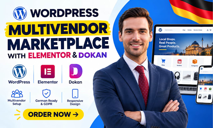 design redesign german multivendor wordpress marketplace with elementor an dokan