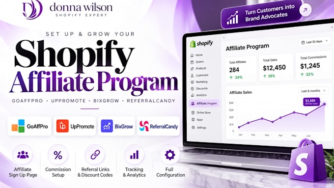 set up shopify affiliate program goaffpro uppromote bixgrow