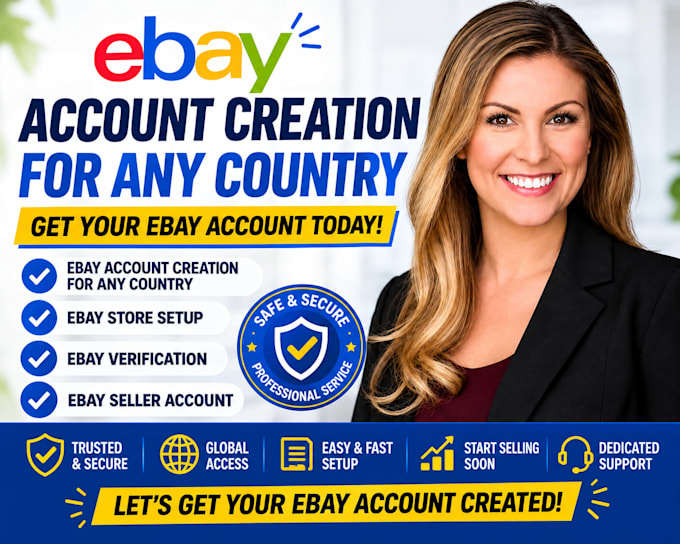 verified ebay account for any country , ebay store setup ebay