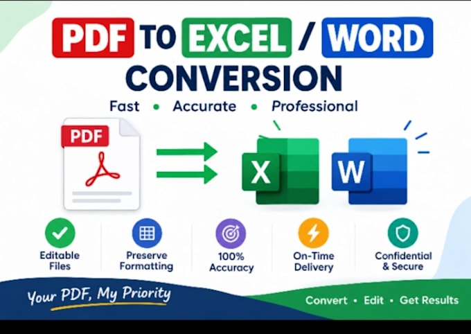 convert PDF to excal or word accurately