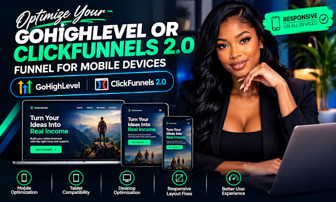 optimize your gohighlevel or clickfunnels2 0  for mobile devices