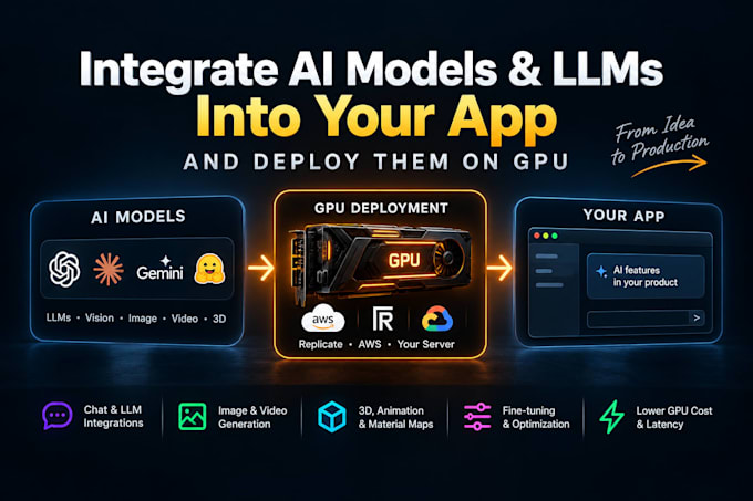 integrate ai models and llms into your app and deploy them on GPU