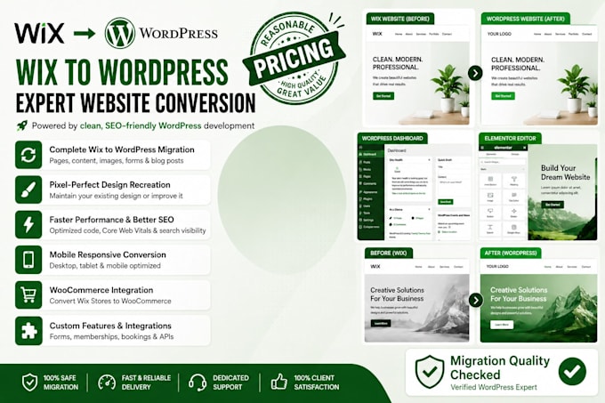 transfer website migration shopify wix, ai mvp, wordpress, squarespace, crm