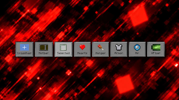 minecraft texture pack with a custom crosshair and hud