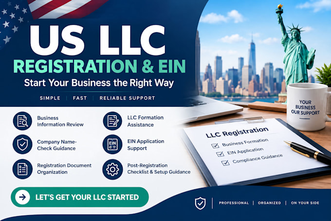 help with US llc company registration ein application business formation setup