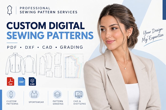 digitize your clothing pattern and create cad sewing patterns