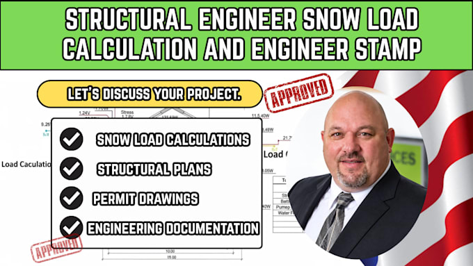 structural engineer snow load calculation and engineer stamp texas and ohio