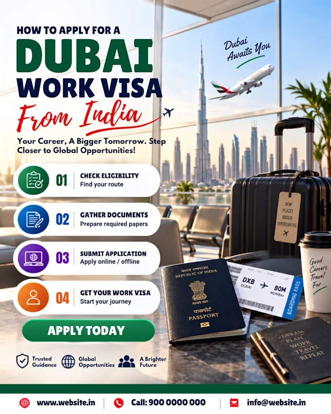 design professional visa consultancy social media posts