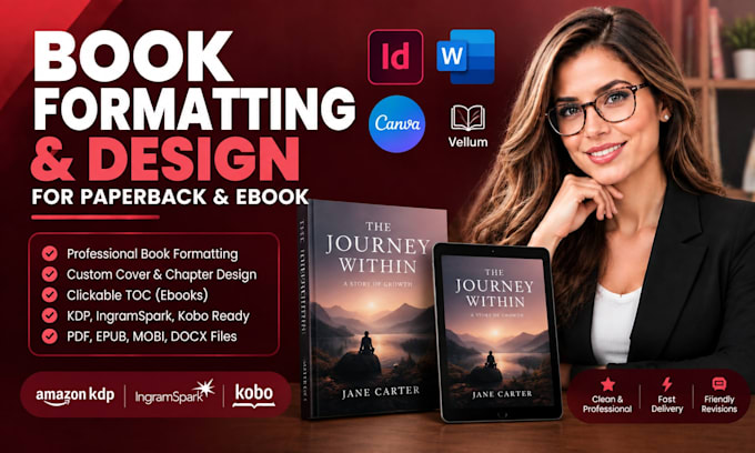 do book formatting and book design for paperback and ebook
