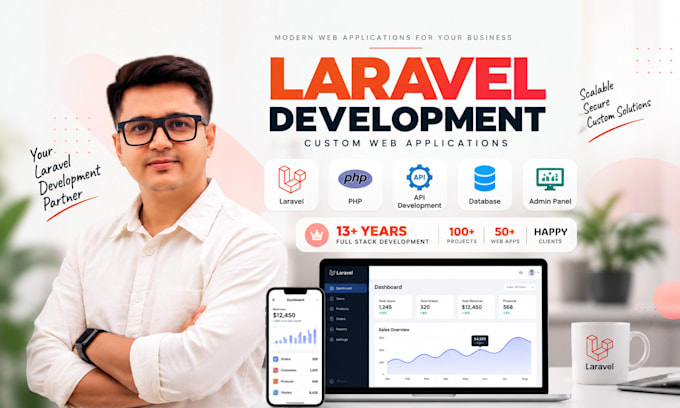 develop custom laravel web application, API and backend