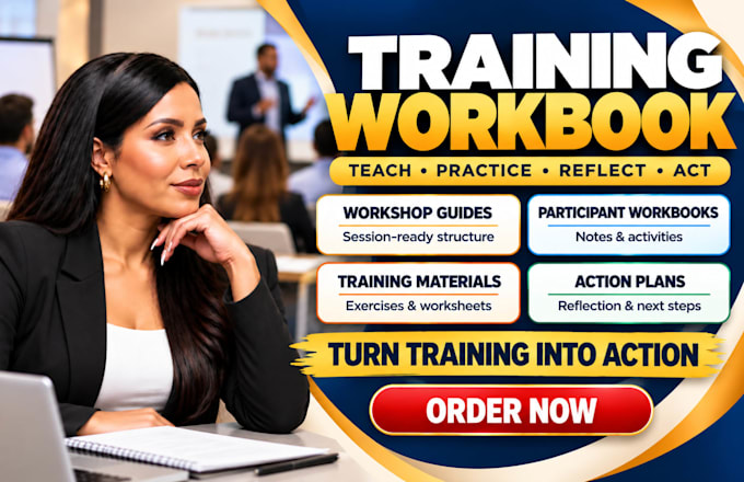 design a professional training workbook for workshops