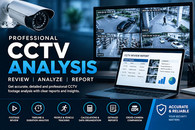 review cctv footage, analyze events and create reports