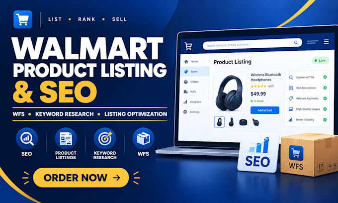 create and optimize walmart product listings with SEO and wfs