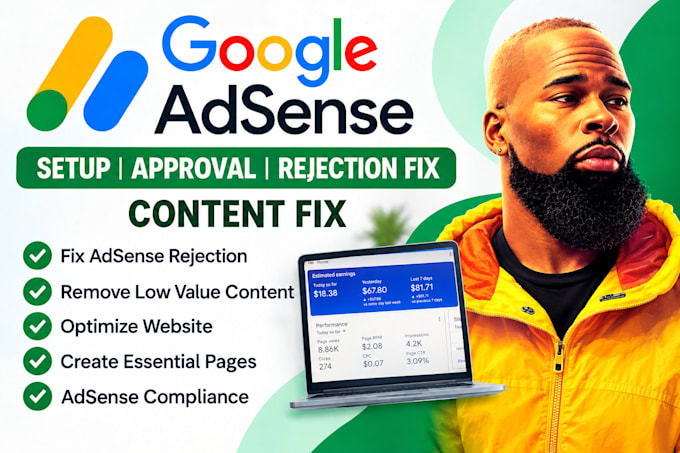 do google adsense setup, approval issue fix adsense rejection content fix