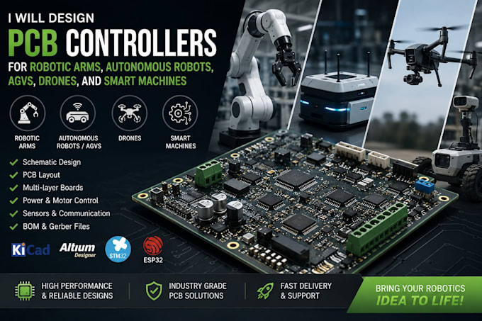 pcb controllers for robotic arms autonomous robots agvs drones and smart machine