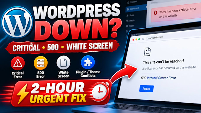fix wordpress critical error, fatal error and 500 error fast