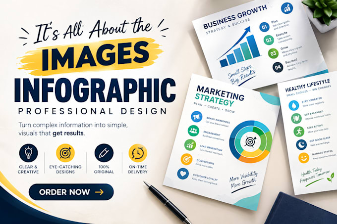 design business infographic, pitch deck graphics and data visualization visuals