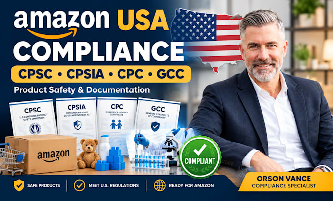handle amazon cpsc, cpsia, CPC and gcc product compliance
