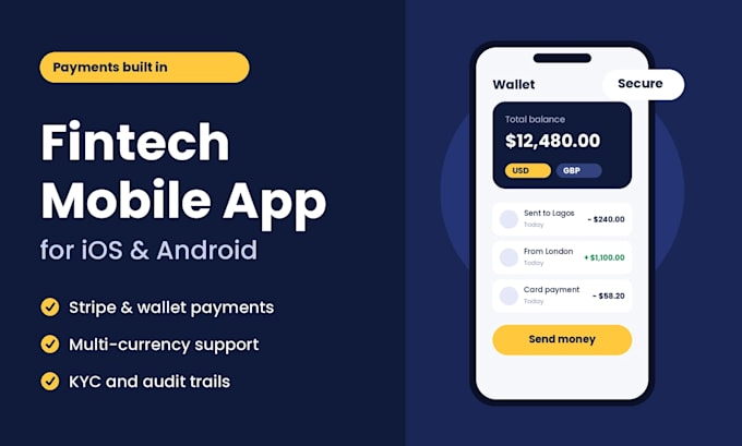 develop a fintech mobile app for ios and android