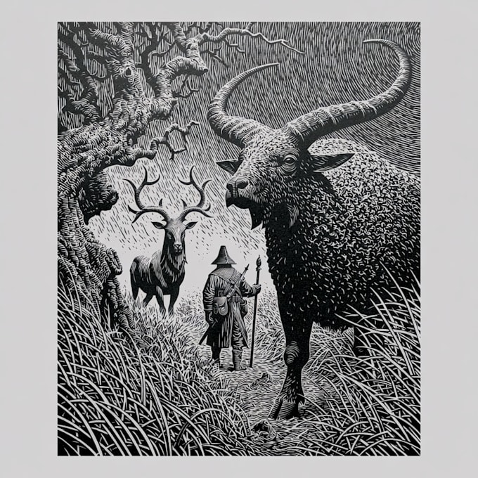 create amazing illustrations in linocut style