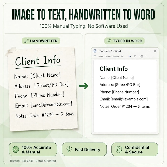 type scanned invoice image to editable word document fast