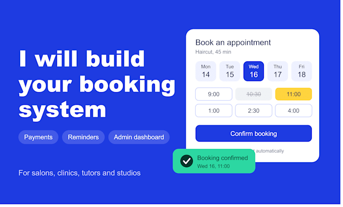 build a booking and appointment scheduling website or app