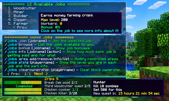 develop custom minecraft plugins in java with spigot, gui and economy