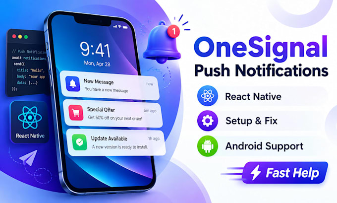 setup or fix onesignal push notifications in your react native app