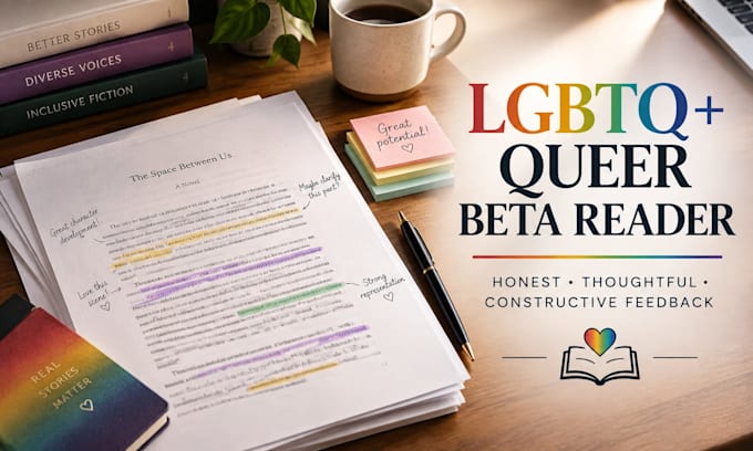 beta read your lgbtq queer book, story, or script